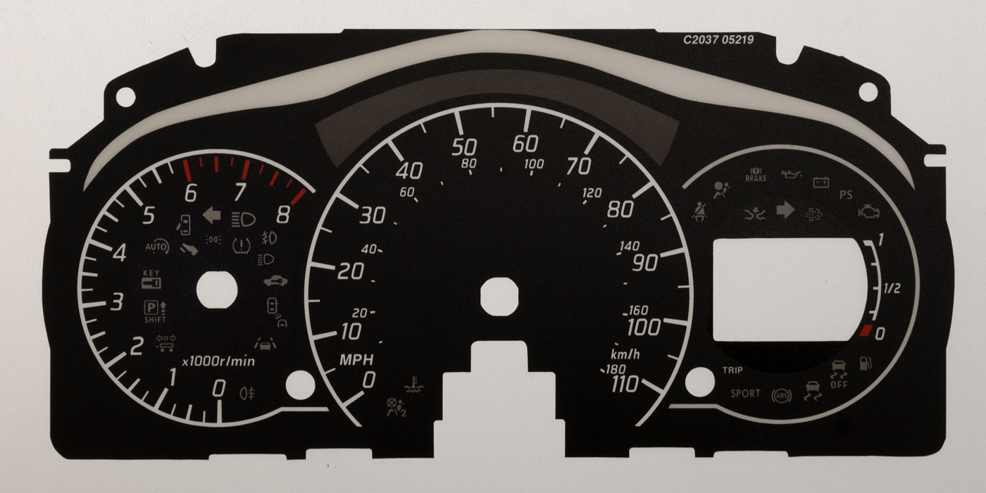 Nissan Note, KMH to MPH Conversion Dial for imported / exported vehicle. Part No. C2037