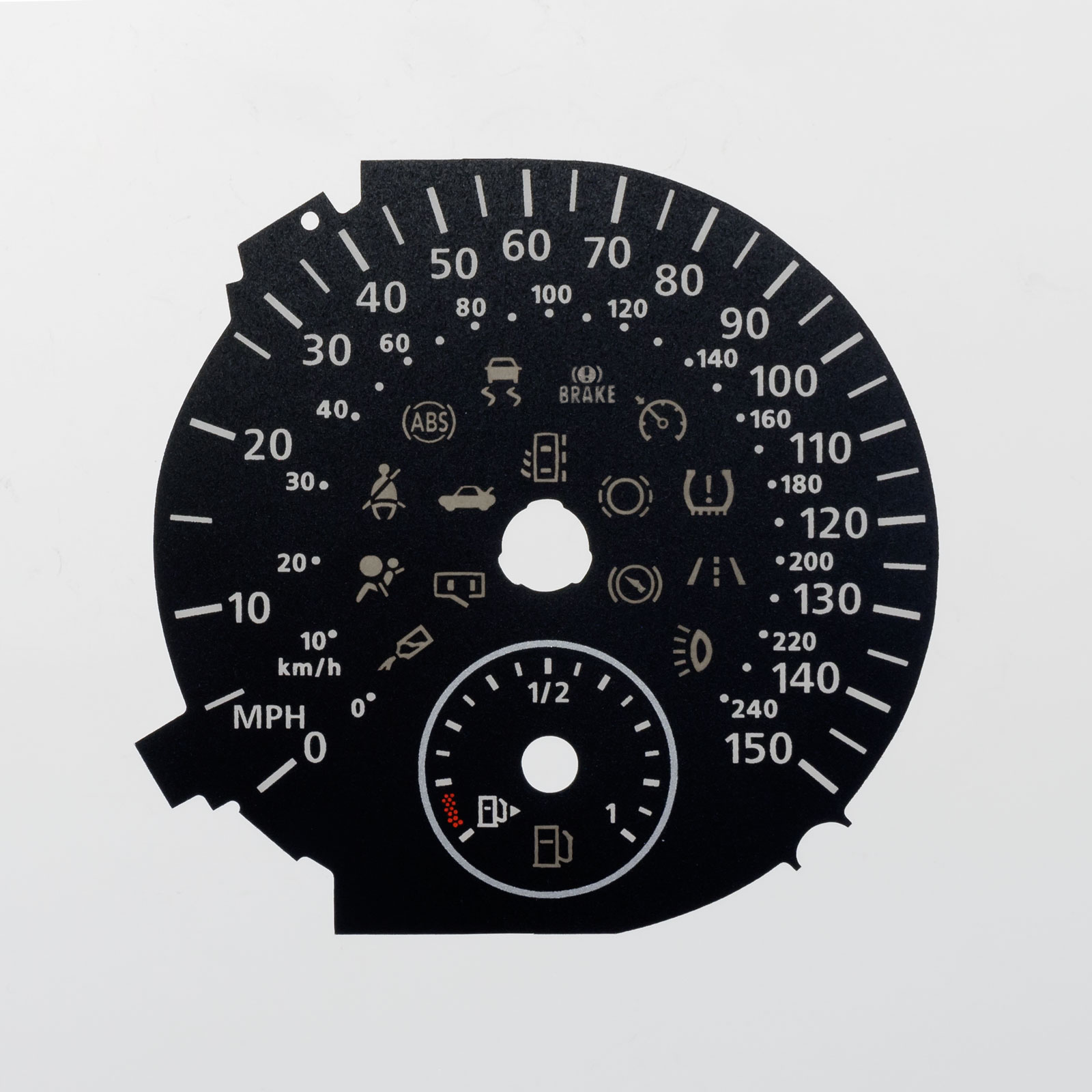 Golf MK6, Sharan & Touran 150MPH / 240KMH KMH to MPH Conversion Dial for imported vehicle. Part No. C472