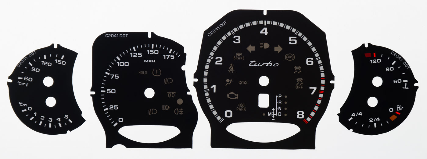 Porsche Cayenne Turbo. KMH to MPH Conversion Dial for imported vehicle. Part No. C2041DOT