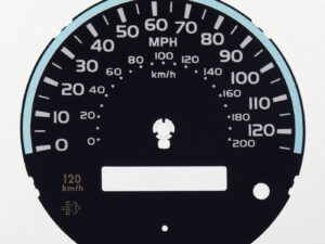 Toyota Land Cruiser KMH to MPH Conversion Dial (120MPH/200KM) with smaller window. Part No. C2047