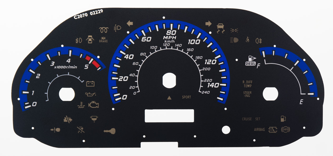 Impreza and Forester, Diesel, KMH to MPH Conversion Dial for imported vehicle. Part No. C2070