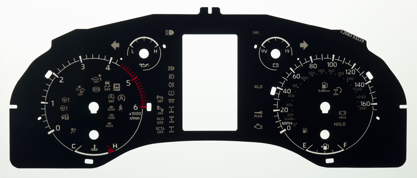 Toyota Landcruiser 300 Series KMH to MPH Conversion Dial for imported / exported vehicle. Part No. C2083