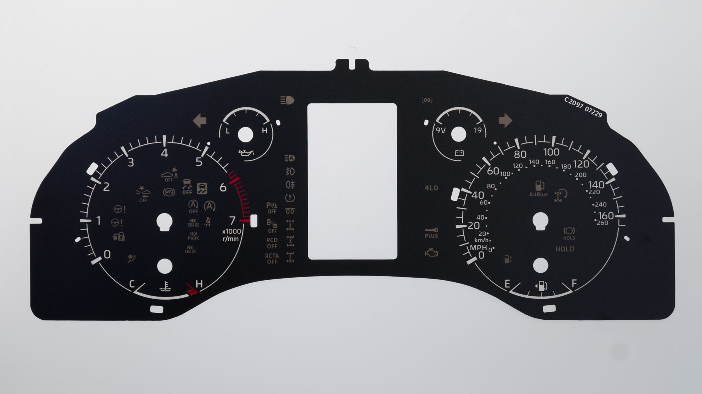 Toyota Landcruiser 300 Series KMH to MPH Conversion Dial for imported / exported vehicle. Part No. C2097