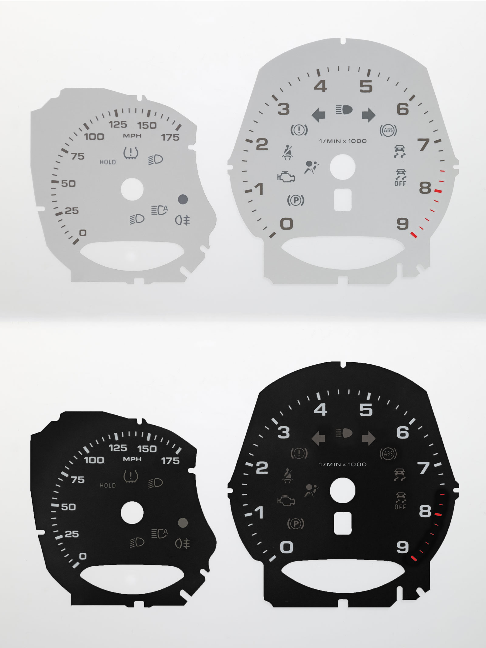 Porsche Boxster, Cayman and Macan. KMH to MPH Conversion Dial for imported vehicle. Part No. C2092