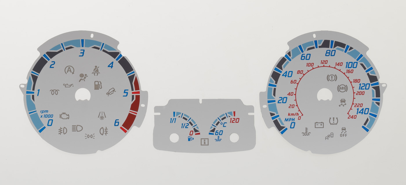 Transit Connect White MPH Conversion Dial for imported vehicle. Part No. 8456