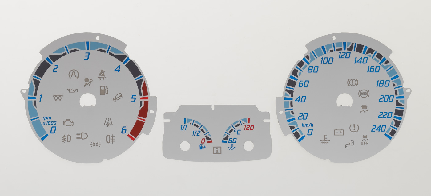 Transit Connect White KMH Conversion Dial for imported/exported vehicle. Part No. 8458