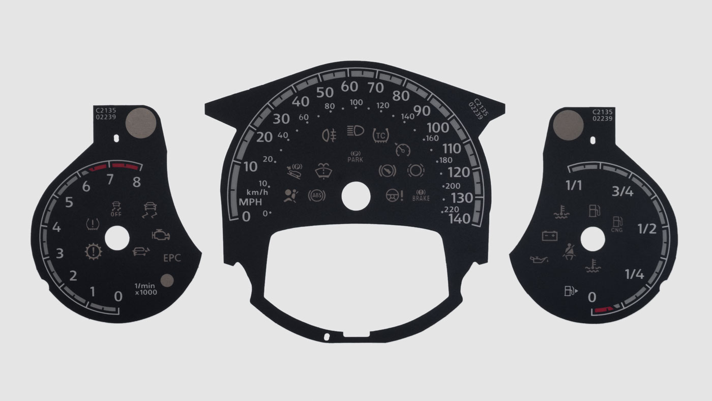 VW UP! KMH to MPH Conversion Dial for imported / exported vehicle. Part No. C2135
