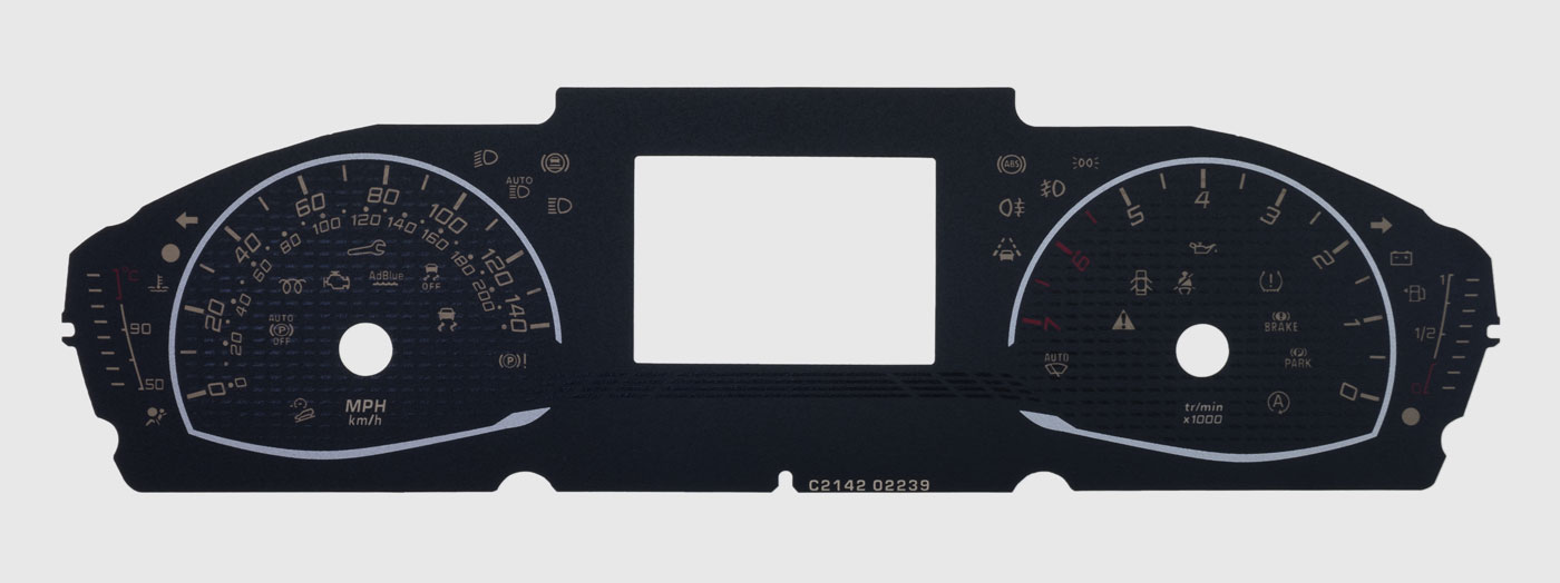 Peugeot 208 KMH to MPH Conversion Dial for imported / exported vehicle. Part No. C2142
