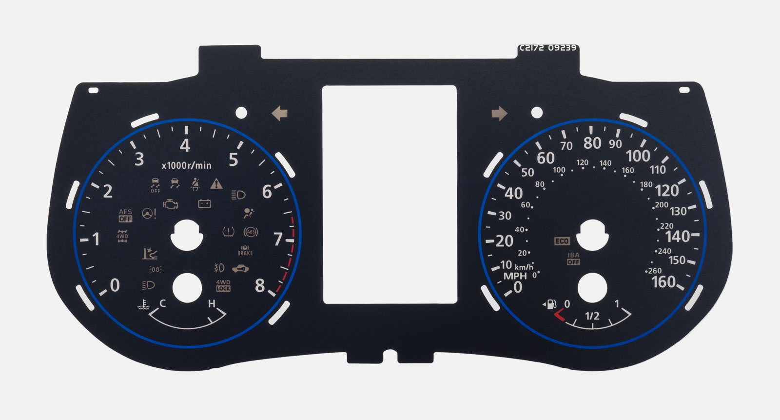 Nissan Elgrand E52, 160 MPH, KMH to MPH Conversion Dial for imported / exported vehicle. Part No. C2172
