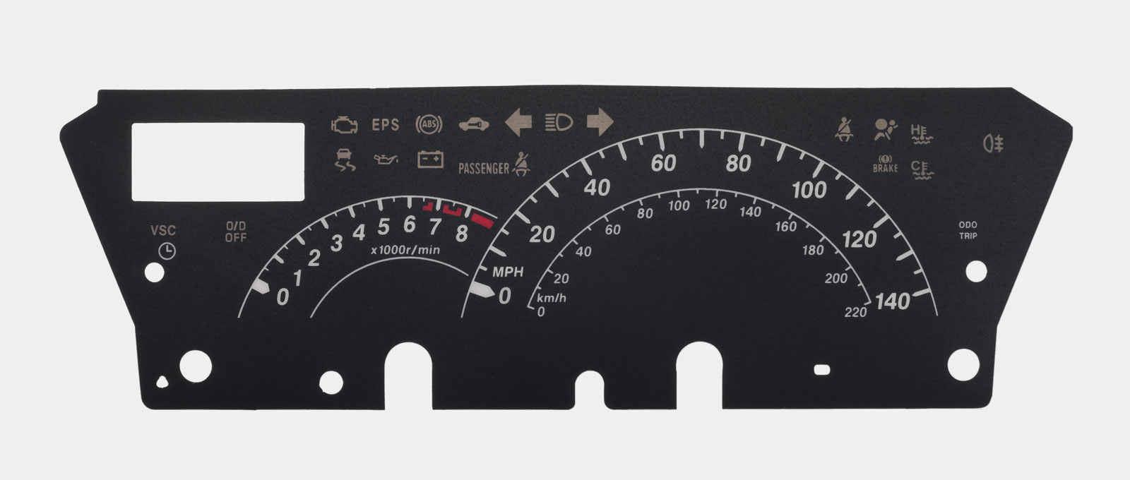 Daihatsu Materia KMH to MPH Conversion Dial for imported vehicle. Part No. C537