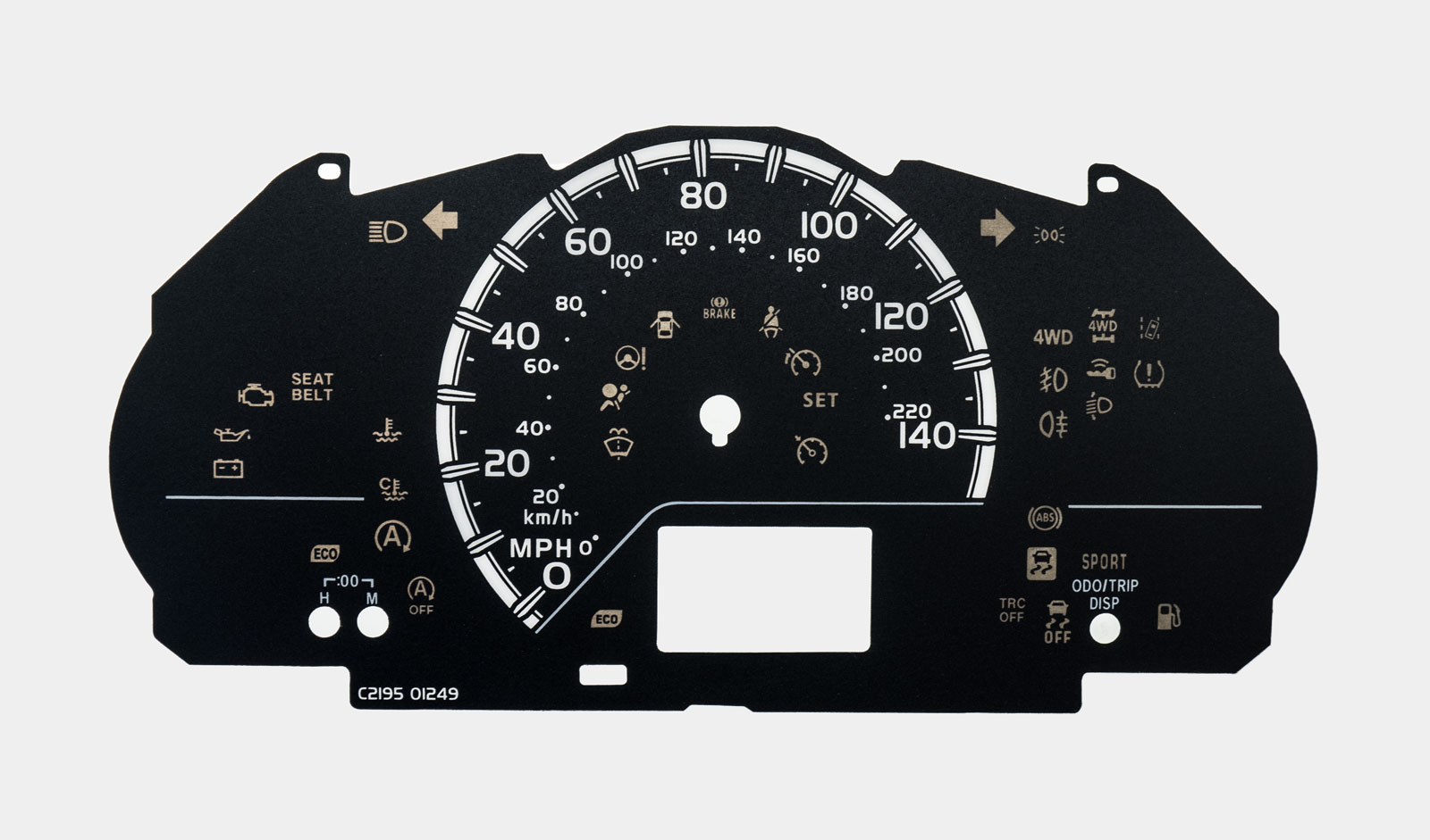 Toyota Yaris / Vitz KMH to MPH Conversion Dial for imported / exported vehicle. Part No. C2195