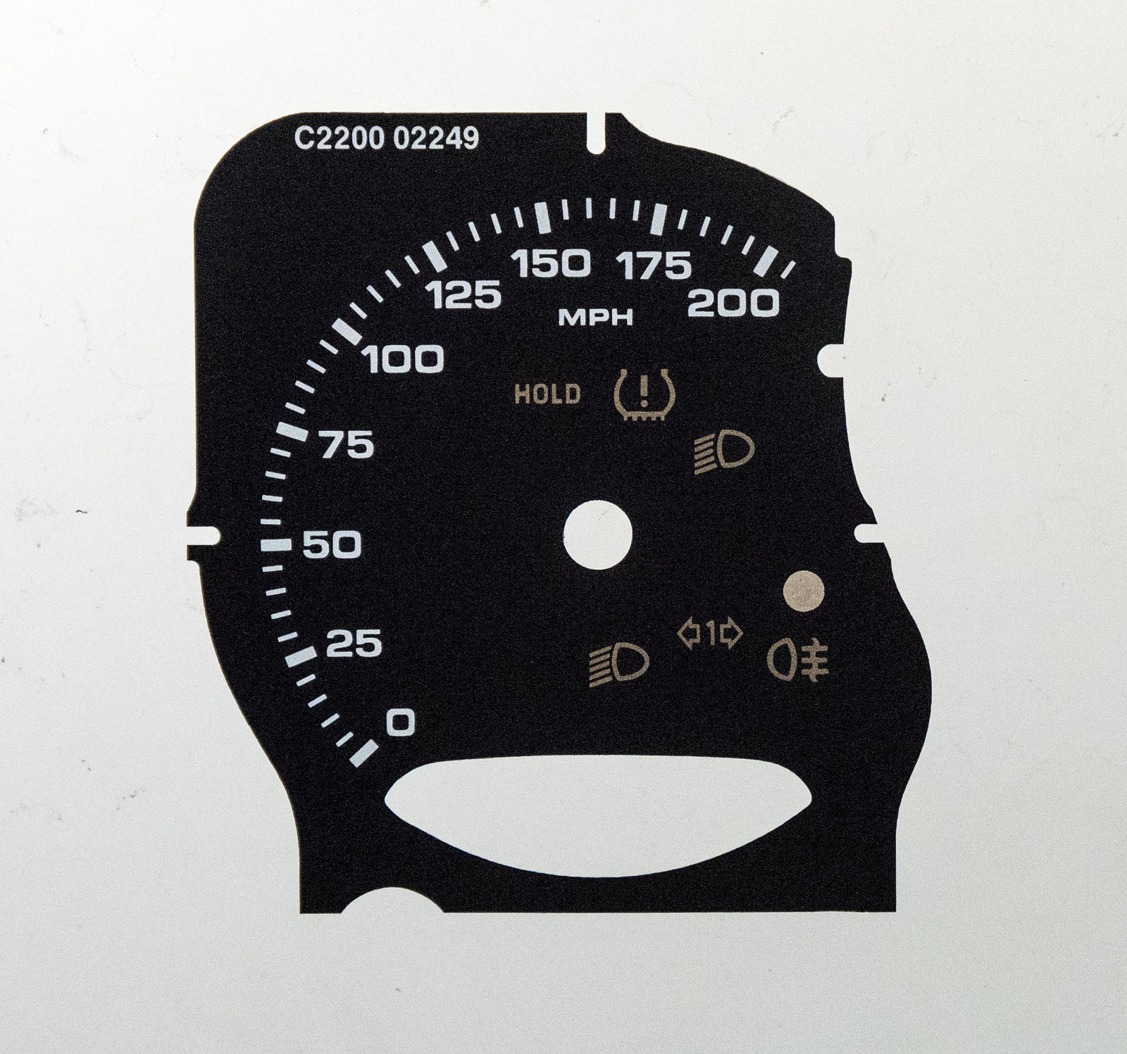 Porsche Panamera KMH to MPH Conversion Dial for imported vehicle. Part No. C2200