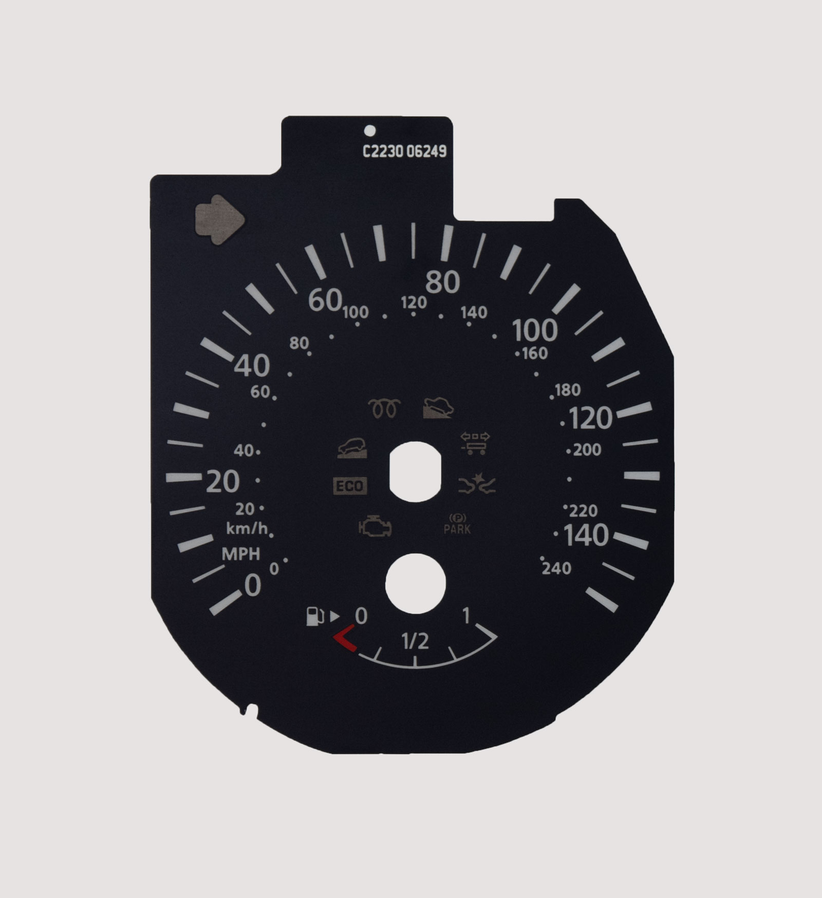 Nissan Qashqai / X-Trail, KMH to MPH Conversion Dial for imported / exported vehicle. Part No. C2230