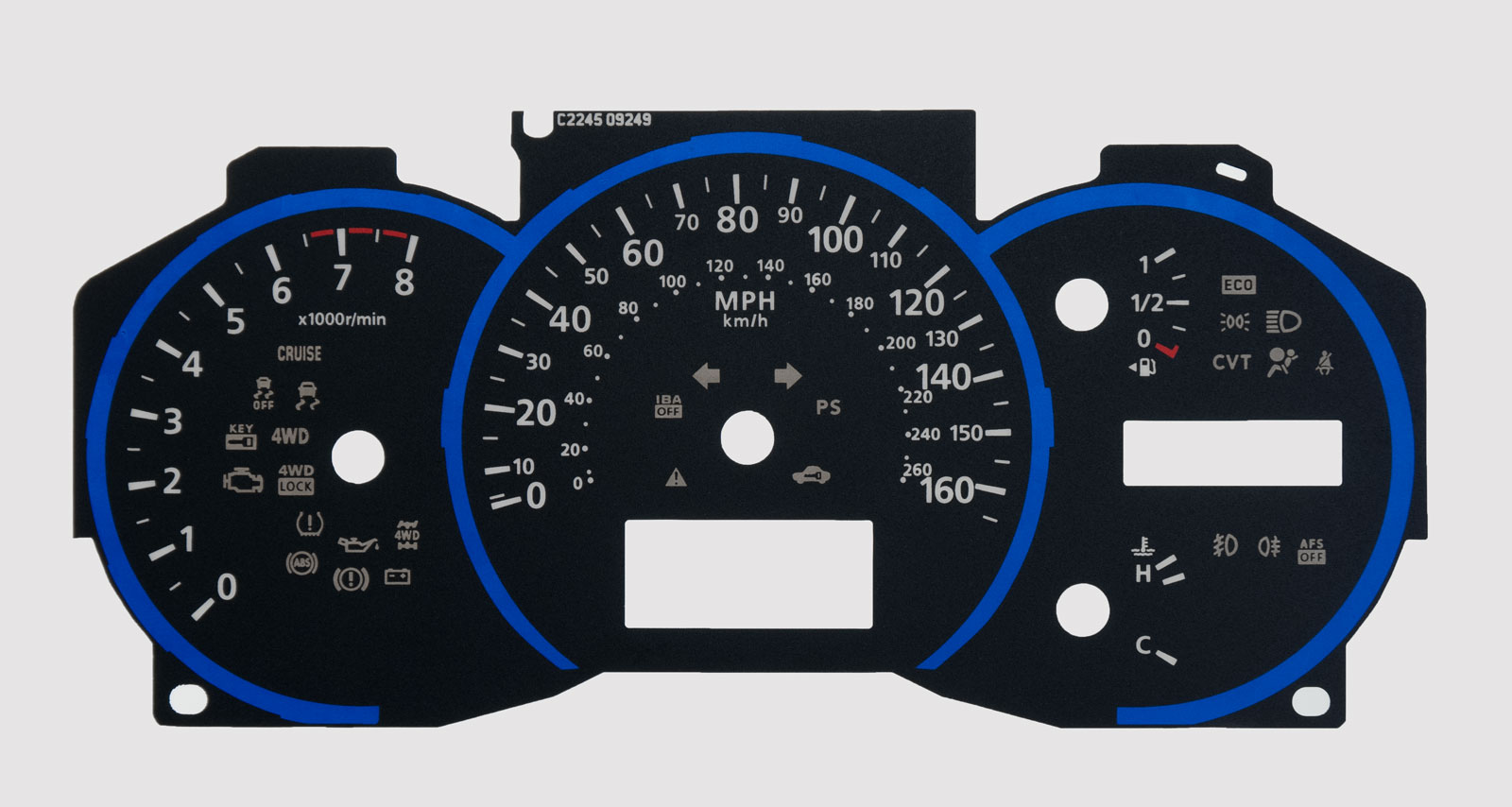 Nissan Elgrand, 260KMH to MPH Conversion Dial for imported / exported vehicle. Part No. C2245