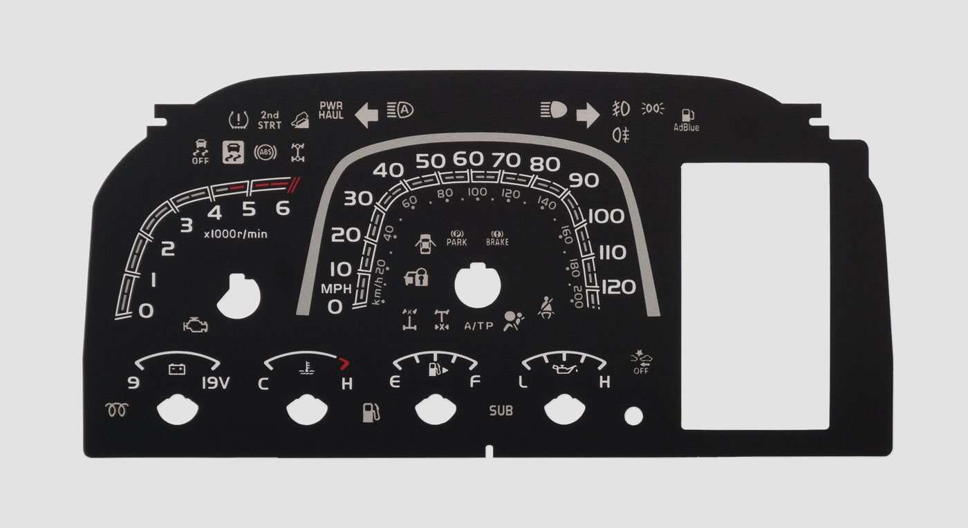 Toyota Landcruiser 70 Series With Oil Pressure Gauge KMH to MPH Conversion Dial for imported / exported vehicle. Part No. C2270