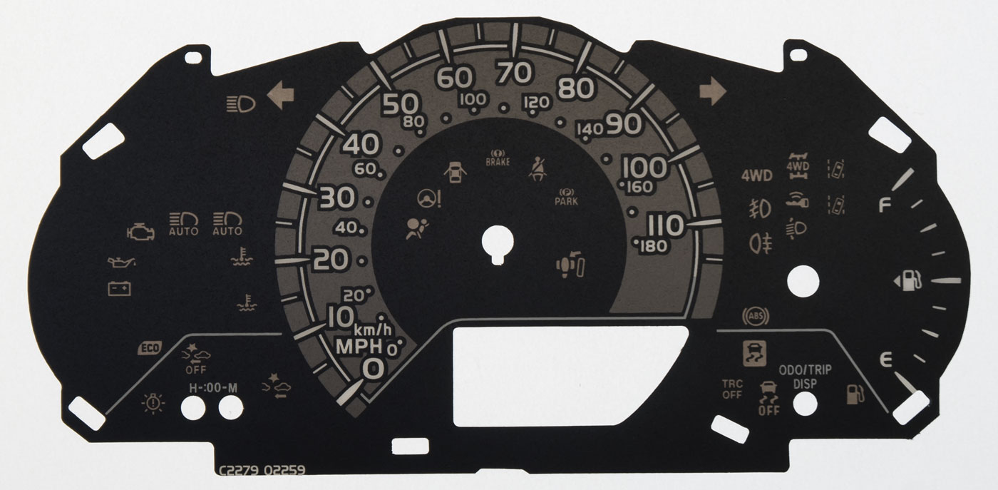 Toyota Vitz and Yaris, KMH to MPH Conversion Dial for imported / exported vehicle. Part No. C2279