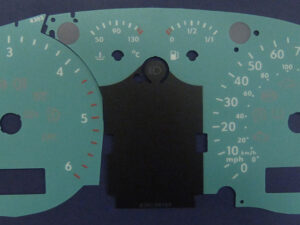 VW Transporter T5, KMH to MPH Conversion Dial for imported / exported vehicle. Part No. 8303Green