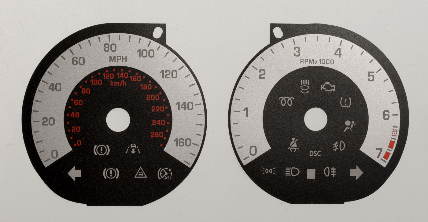 Jaguar XF KMH to MPH Conversion Dial for imported vehicle. Part No. C259