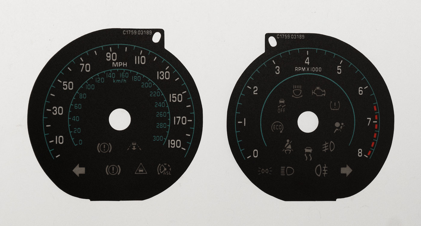 Jaguar XF KMH to MPH Conversion Dial for imported vehicle. Part No. C1759