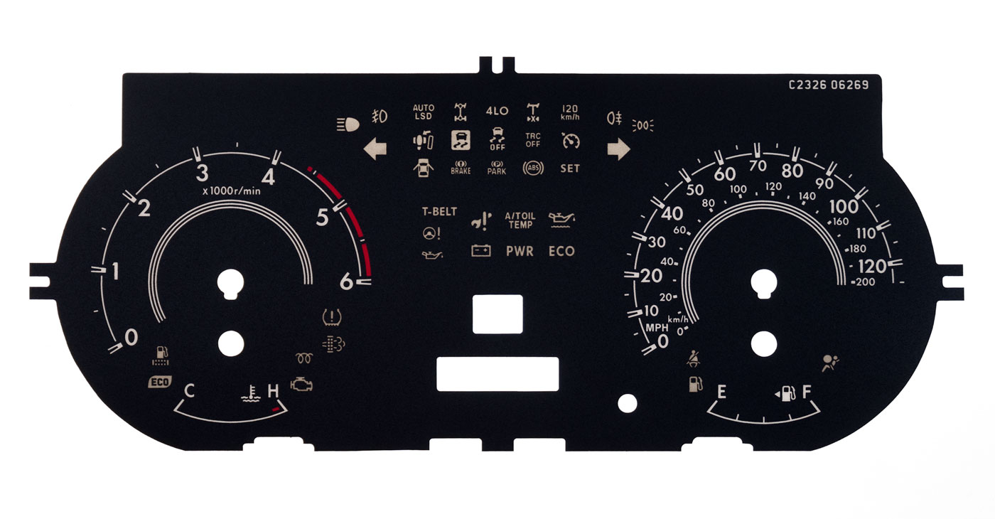 Toyota Hilux, KMH to MPH Conversion Dial for imported / exported vehicle. Part No. C2326